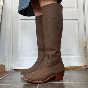 Brown Knee-High Leather Boots